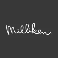 White handwritten “Miliken” logo on a dark gray background.