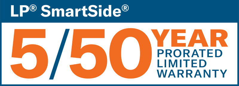 LP SmartSide 5/50 year prorated limited warranty logo on white background