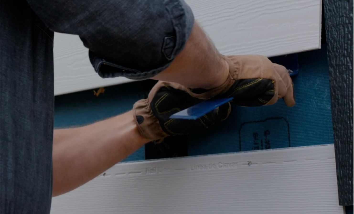 Installation tool applied to LP Siding Lap Panel Siding.