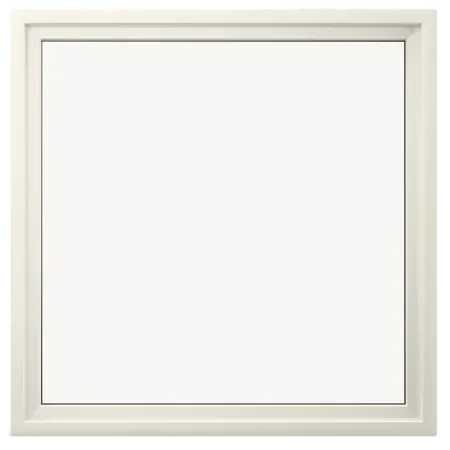 Plain white square picture frame on a light background