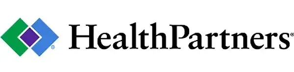 HealthPartners logo with green and blue diamond icon and black text