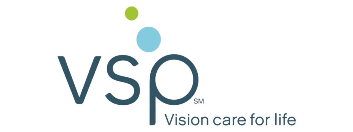 VSP logo in dark teal with blue and green dots, and the tagline “vision care for life.”