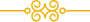 Gold ornamental divider with curled ends and small orange starburst accents on a white background