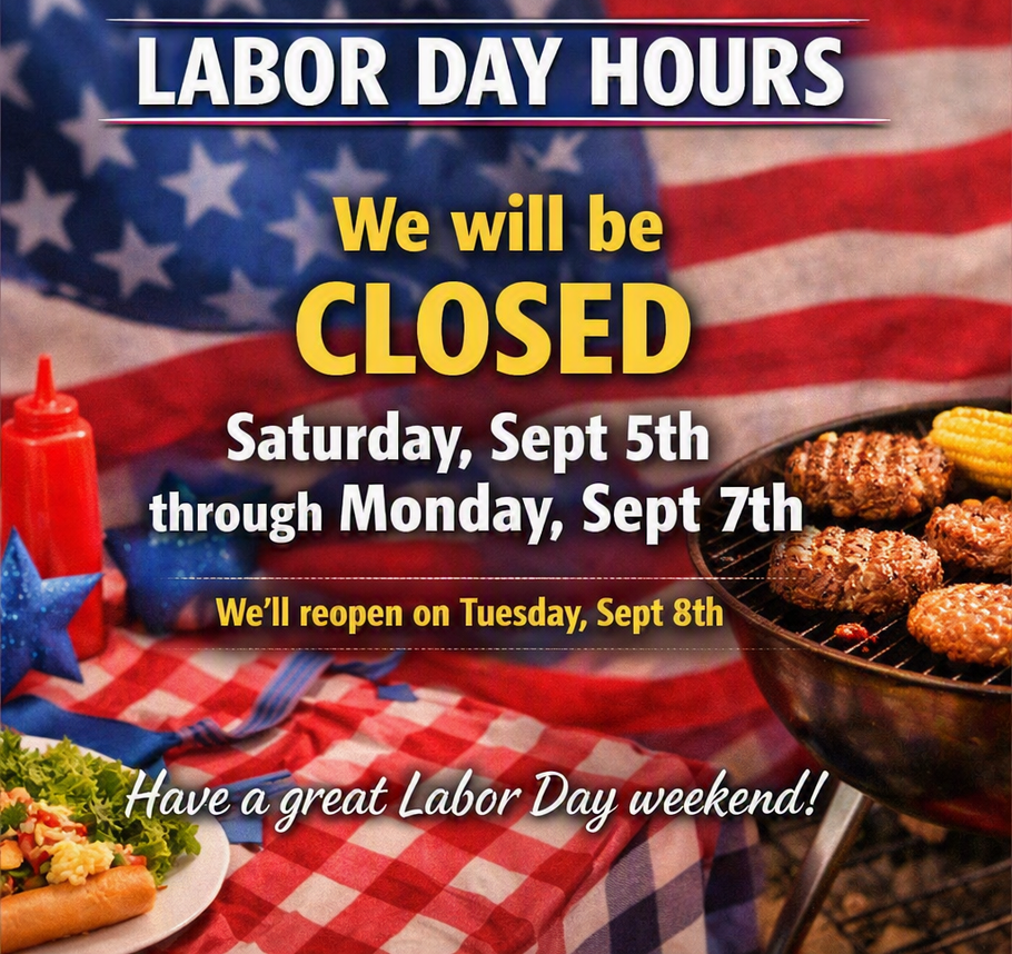 Labor Day hours notice
