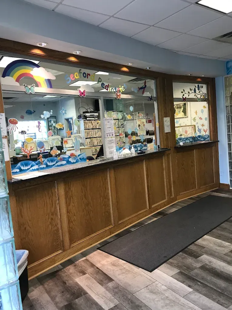 Inside desk of Seaford Pediatrics, pediatric office in Seaford, NY.