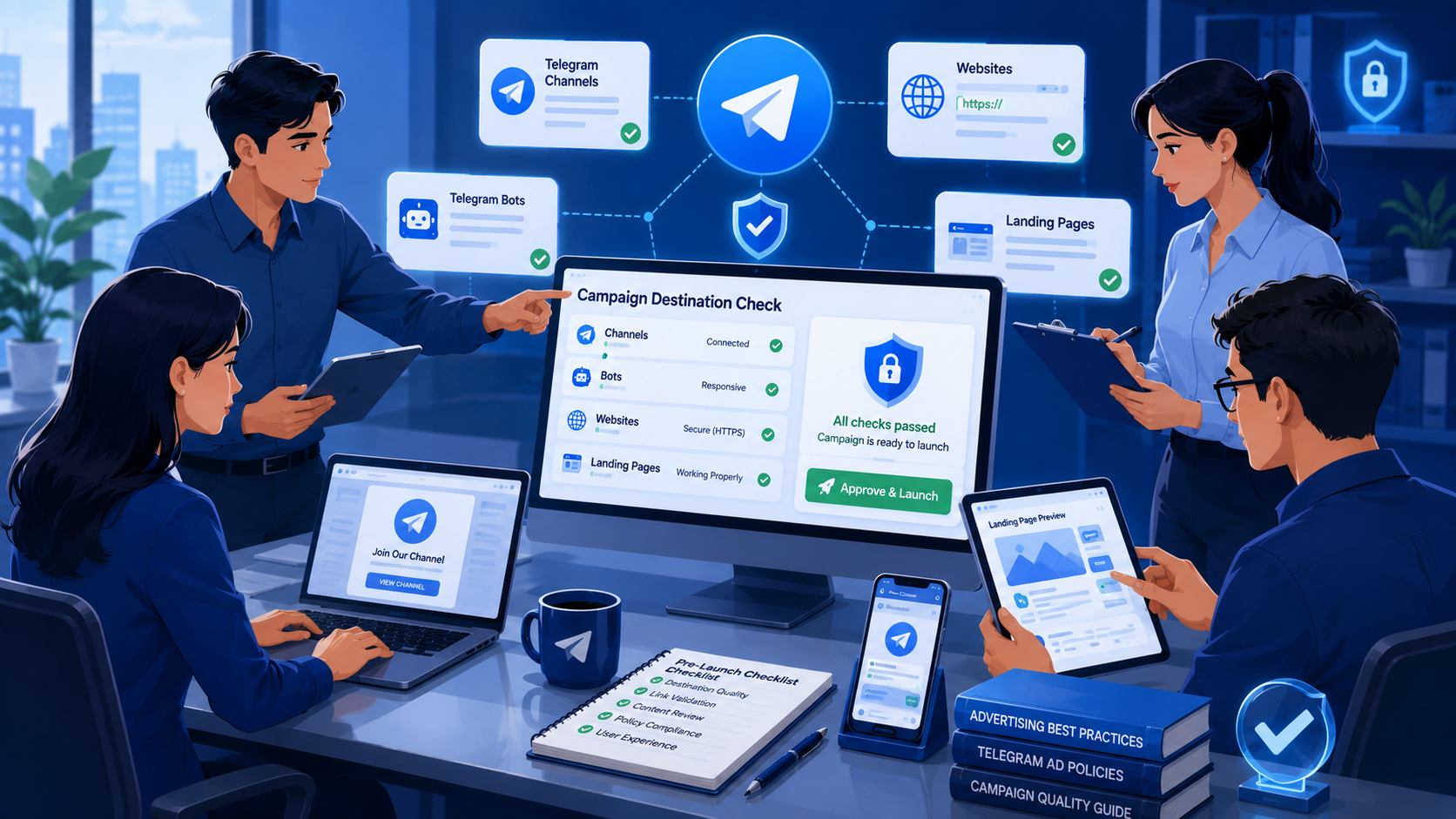 Telegram advertising regulations destination quality checks before campaign approval 