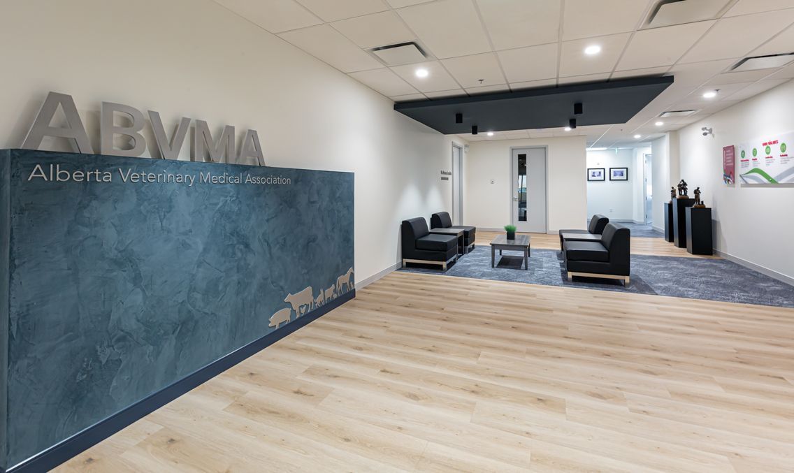 A large room with a wooden floor and a sign that says abvma on the wall.