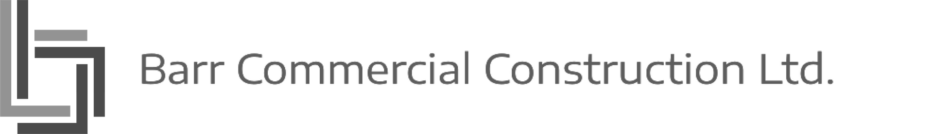 A black and white logo for barr commercial construction ltd.