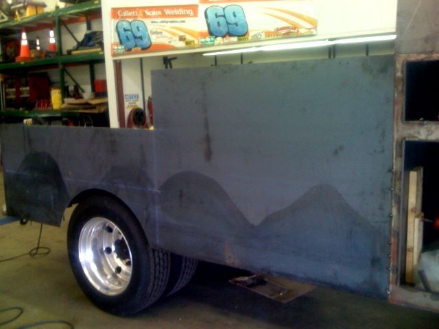 A trailer with the number 69 on it