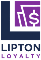 Logo for Lipton Loyalty: Dark blue "L" with a purple square holding a white dollar sign. The word "Lipton" and "Loyalty" below.