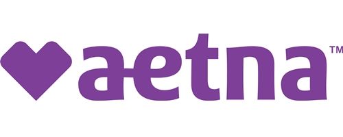 Purple Aetna logo with a heart.