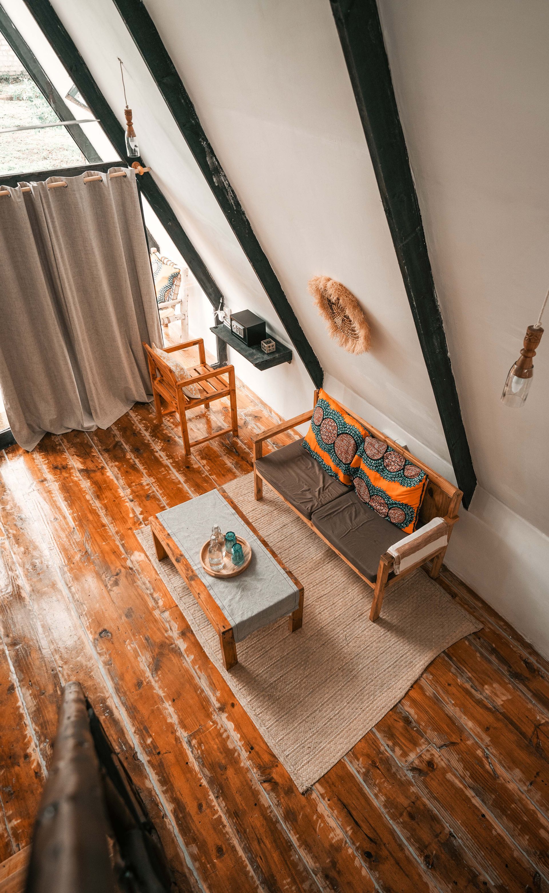 Living area of the large cabin