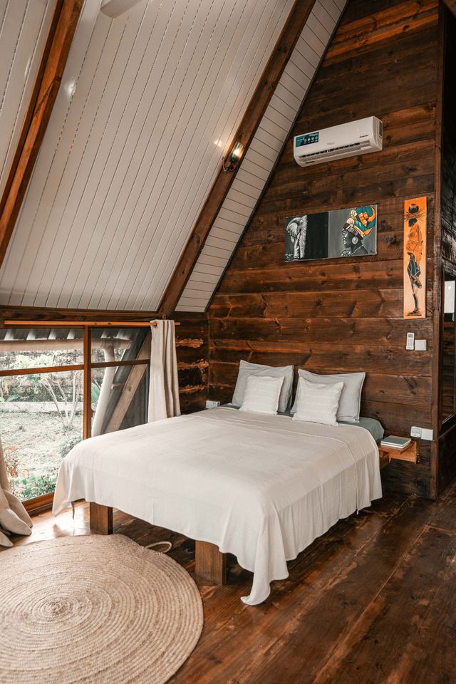 Bed in the small cabin
