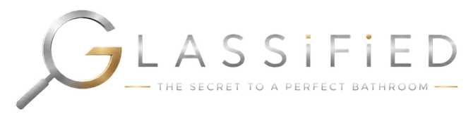 Glossified logo with a gold magnifying glass forming the G and the tagline “The Secret to a Perfect Bathrobe”