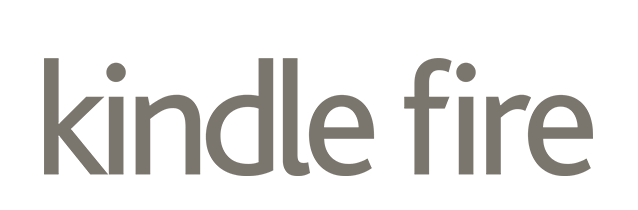 Gray “kindle fire” logo text on a white background