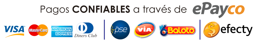 A sign that says pagos confiables a través de epayco