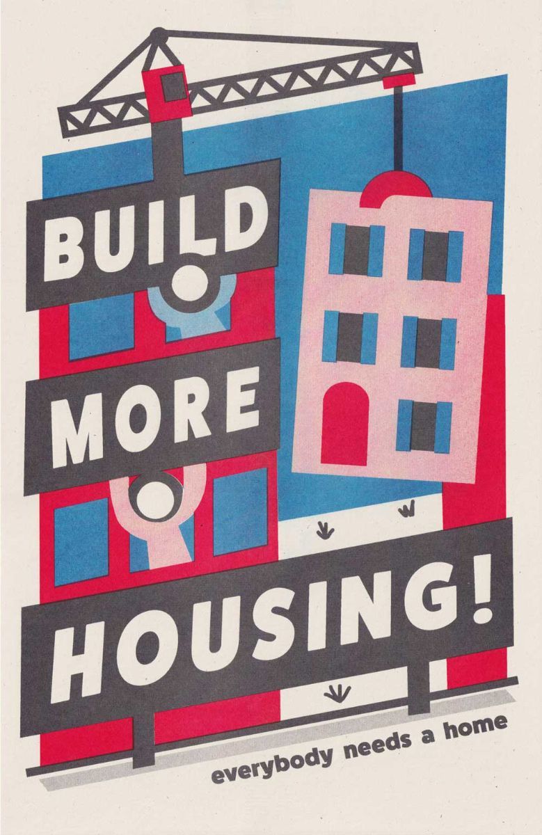 Poster: Construction scene with text 