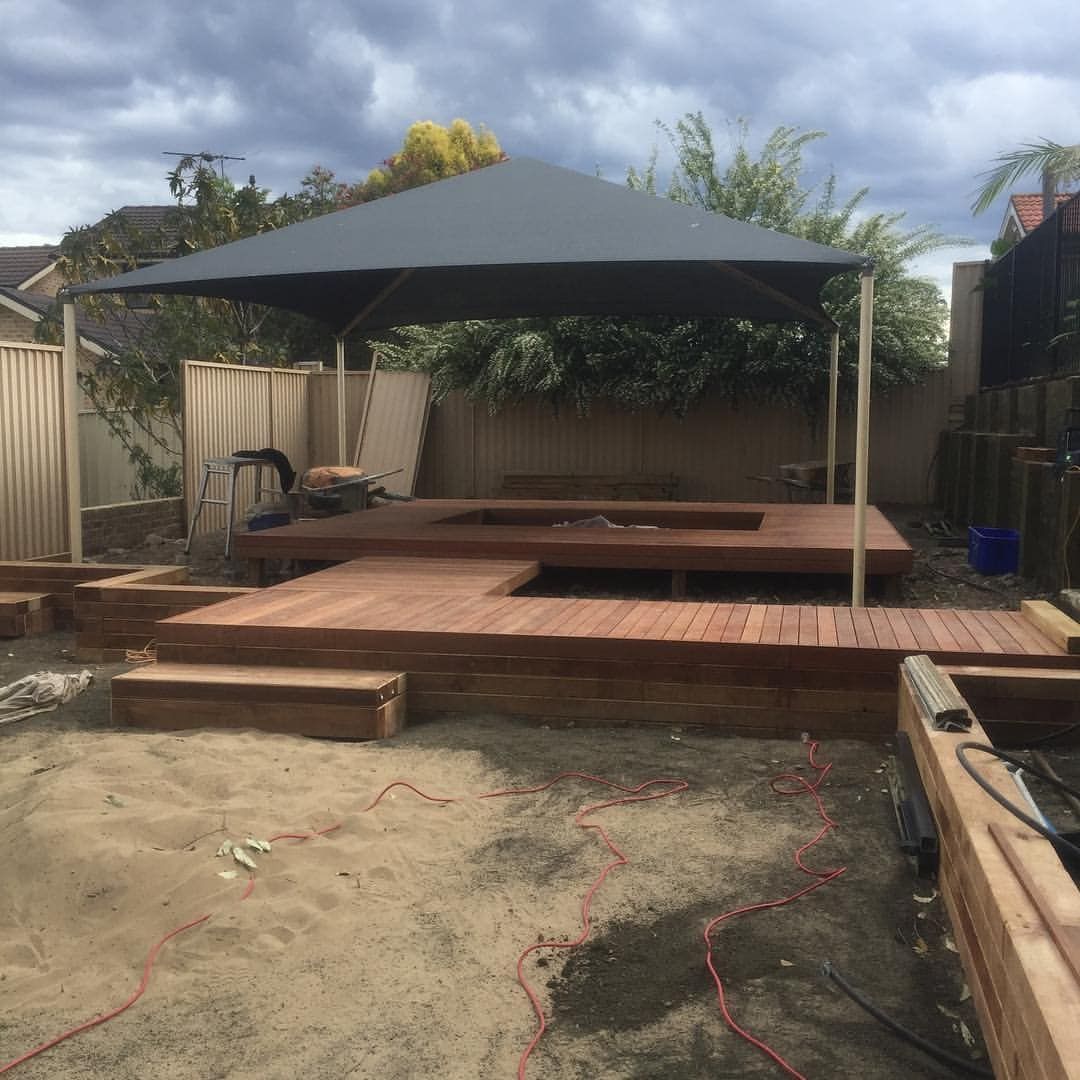 Wooden Deck Under Construction — D-Scapes Landscaping Services Pty Ltd in Forster, NSW