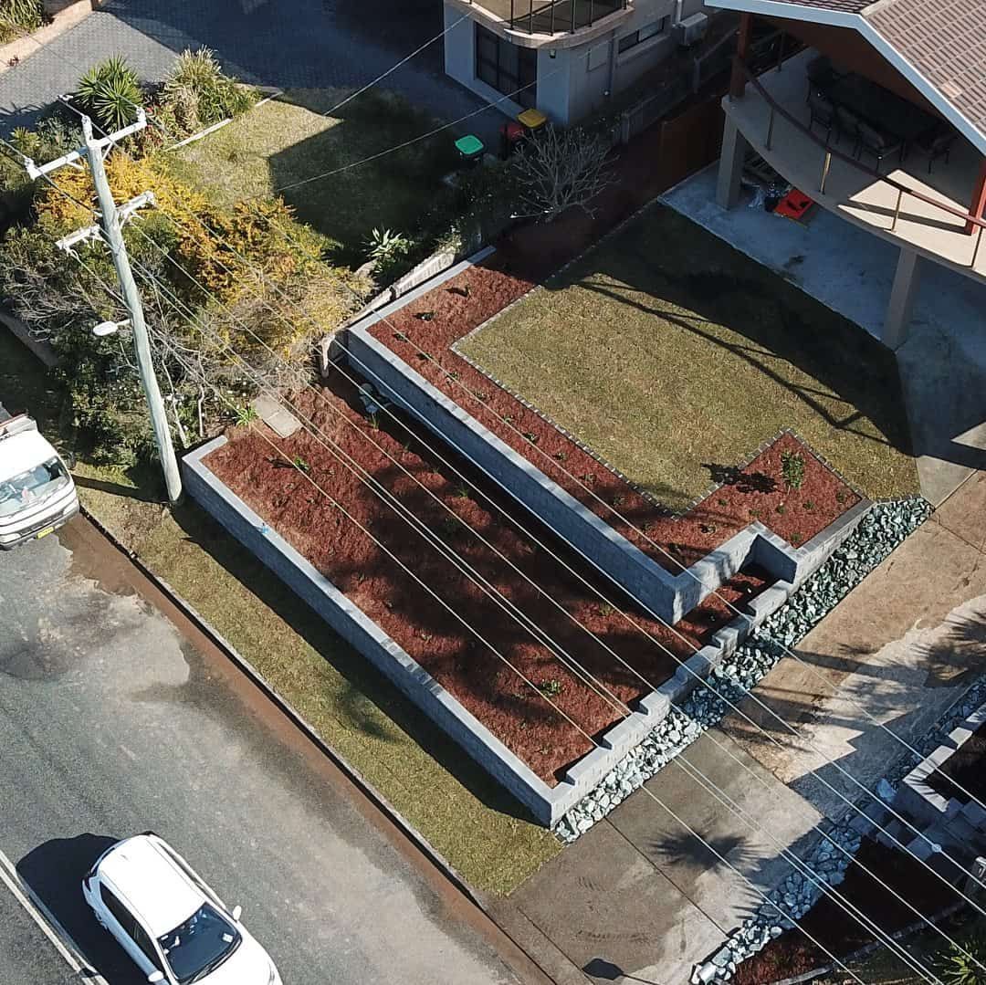 Aerial View of Residential Landscaping — D-Scapes Landscaping Services Pty Ltd in Forster, NSW 