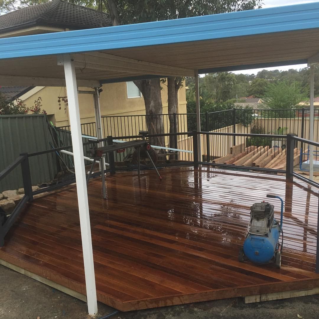 Washing Newly Installed Deck — D-Scapes Landscaping Services Pty Ltd in Forster, NSW