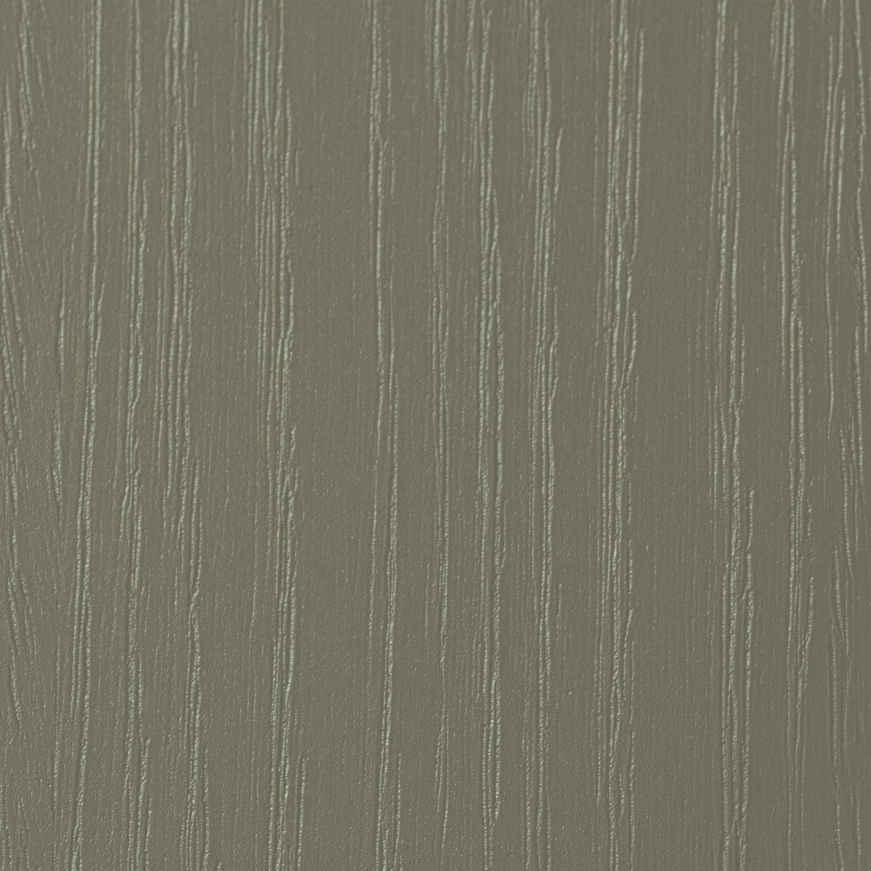 A close-up view of a muted, olive-gray surface with a vertical, wood-grain texture and subtle linear pattern.