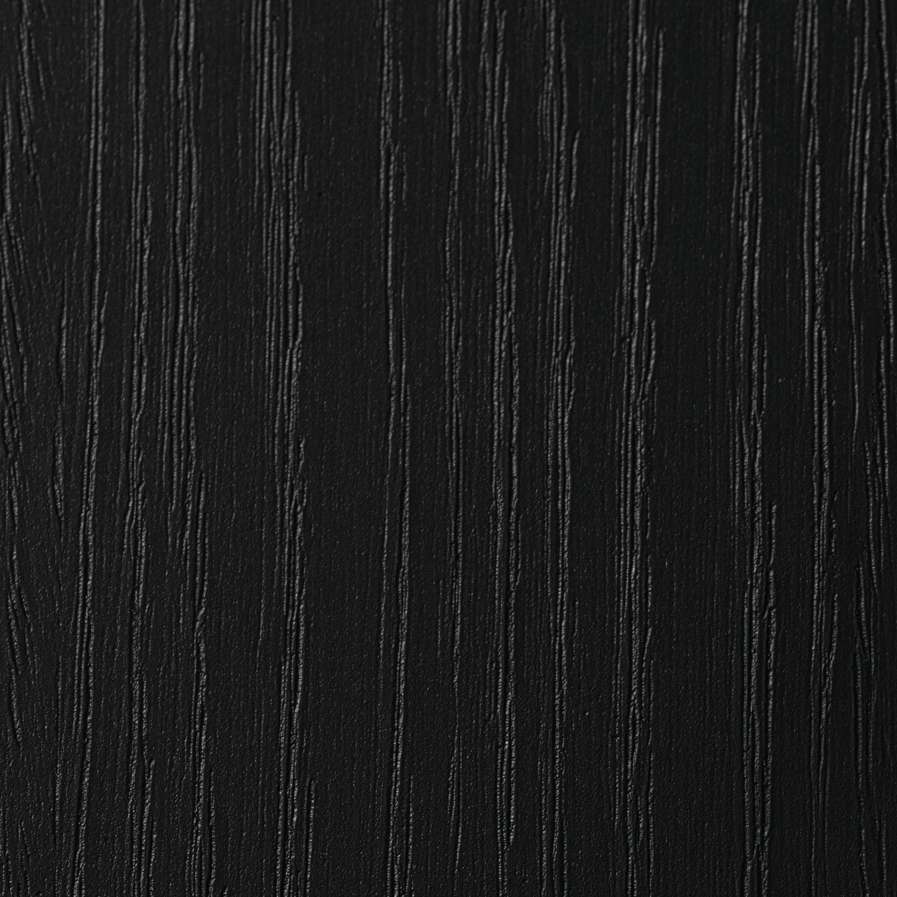 Black wood grain texture with vertical, subtle grooves and a matte finish.