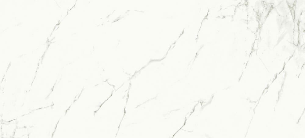 White marble texture with subtle, light grey veining throughout the surface.