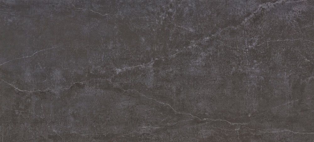 A dark grey, stone-effect ceramic tile surface with subtle, lighter grey veining and a matte texture.