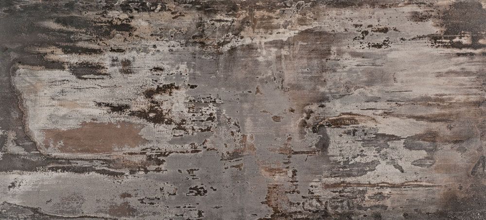 Distressed, rustic-style texture featuring mottled shades of gray, brown, and weathered white in a horizontal grain pattern.
