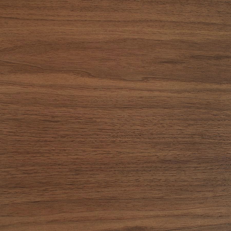 A close-up view of a polished dark walnut wood grain texture featuring horizontal light and dark brown patterns.