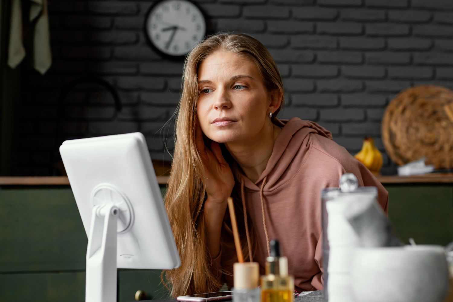 Young girl using a computer