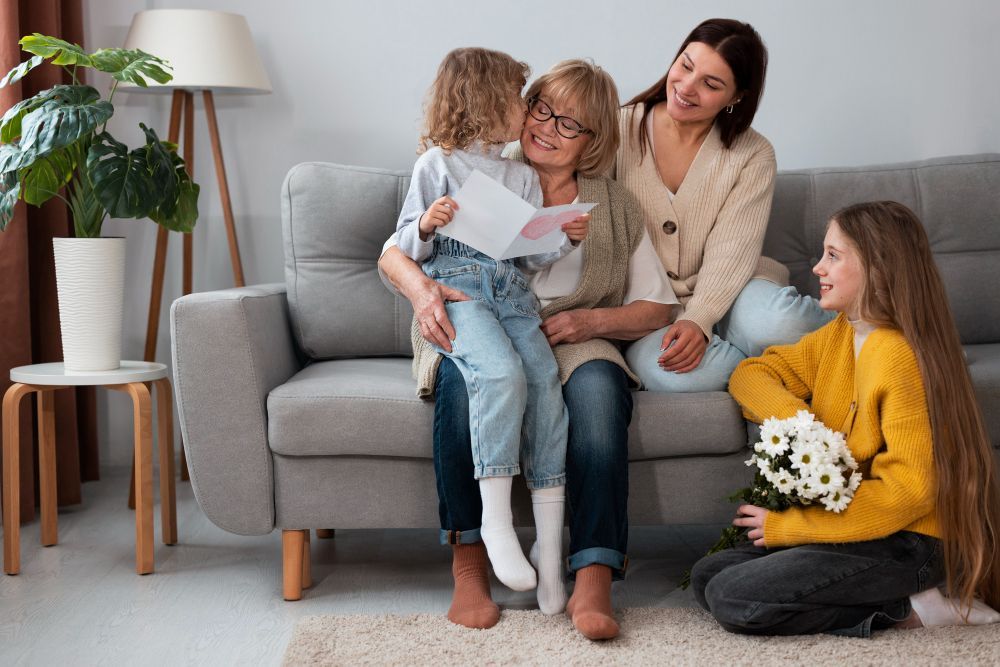 Group of woman sat interacting