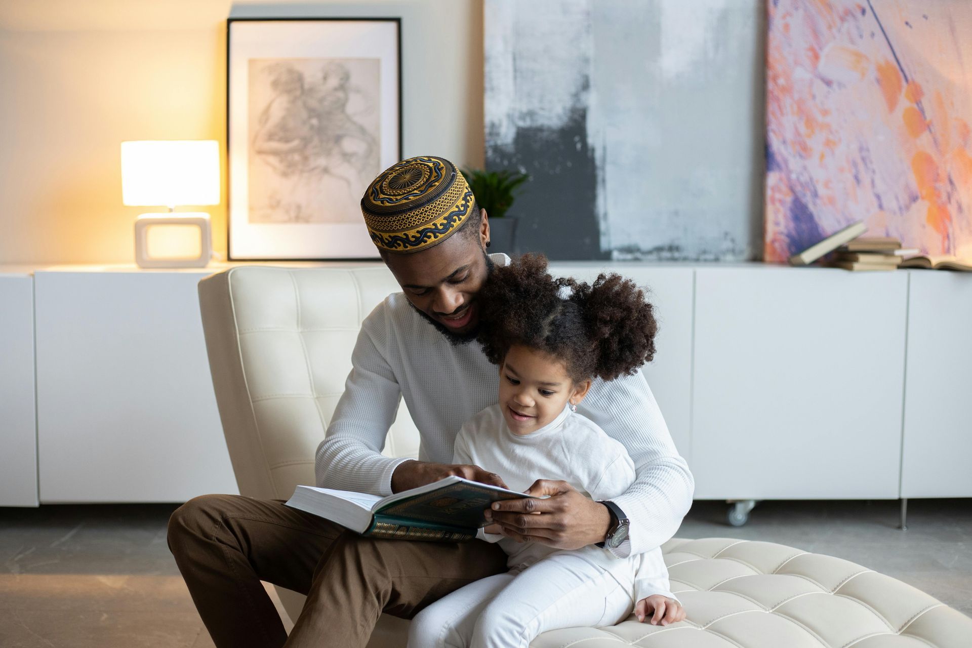 man with daughter
