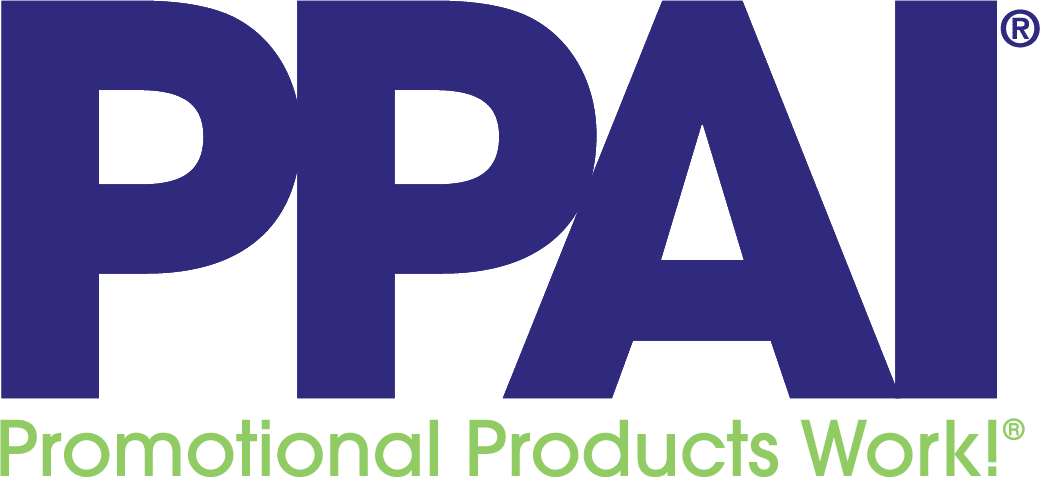 PPAI logo in purple with green tagline “Promotional Products Work!”