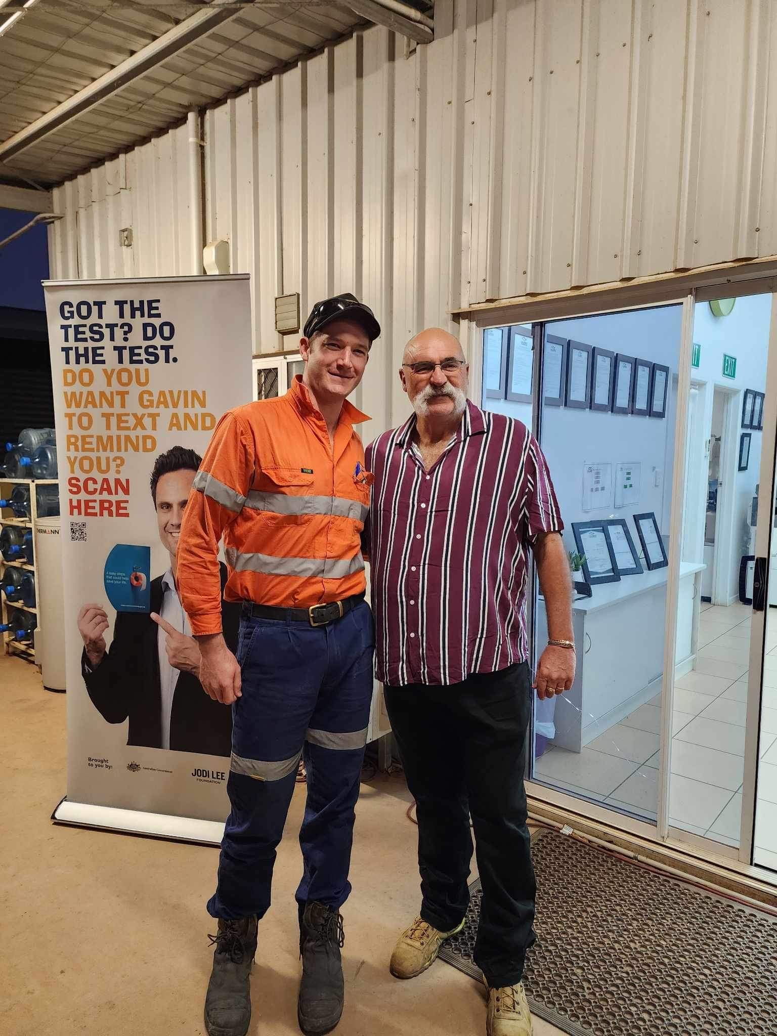 Two Men Posing — Calibre Engineering In Mica Creek, QLD