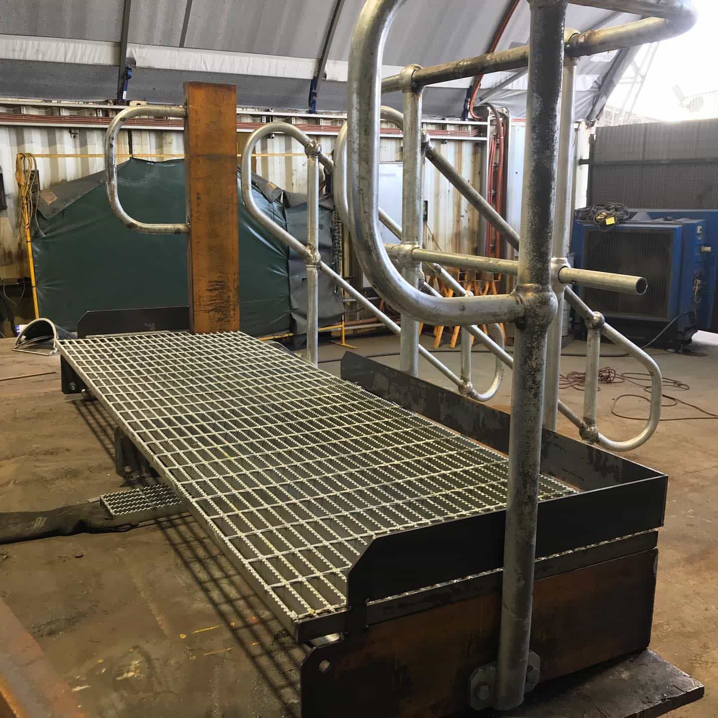 Metal Staircase Being Built In A Factory — Calibre Engineering In Mica Creak, QLD