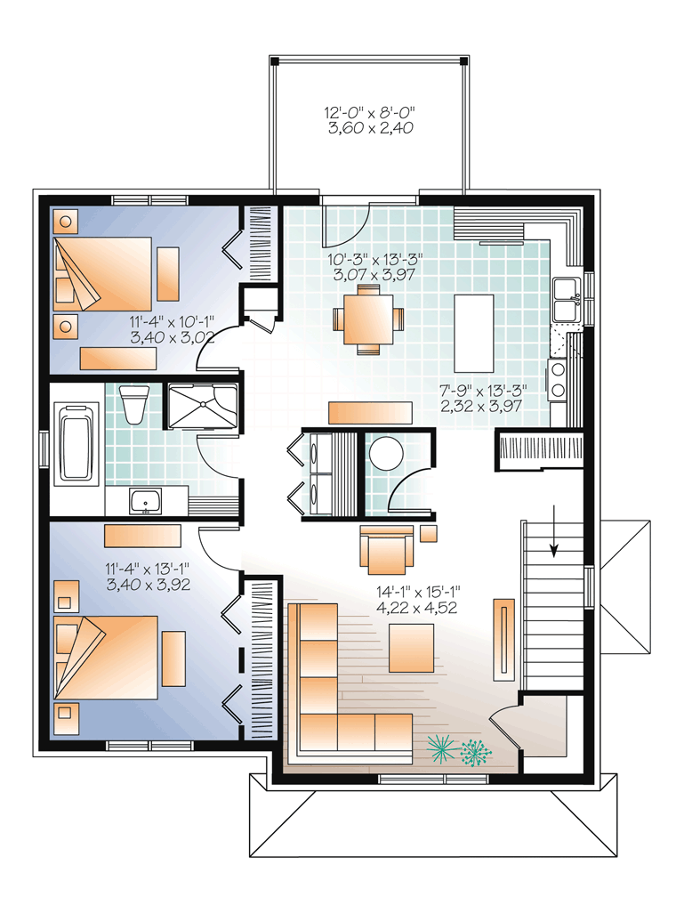 Third floor unit floor plan