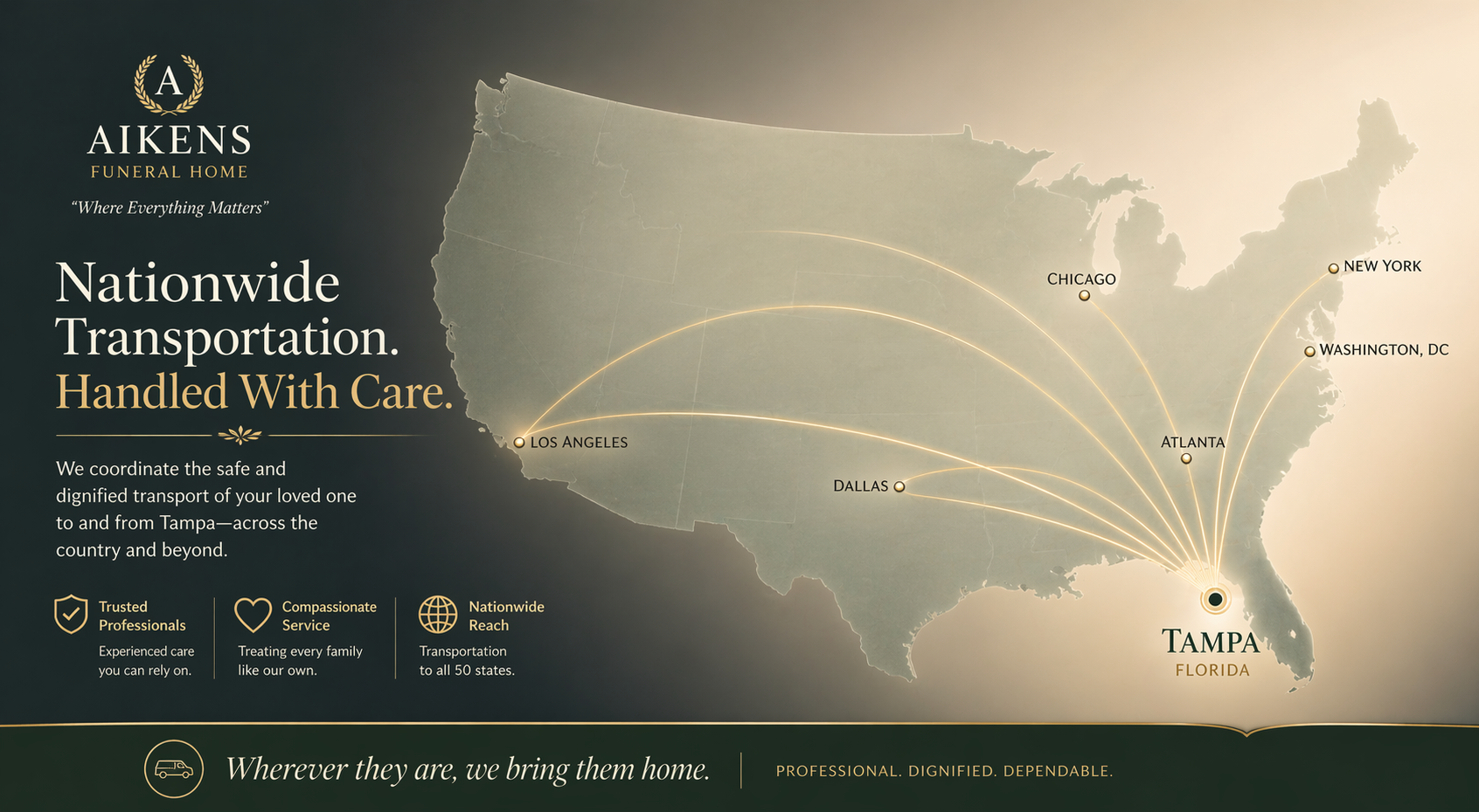 World map showing flight routes from the United States to various destinations.