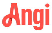 Angi logo in red.