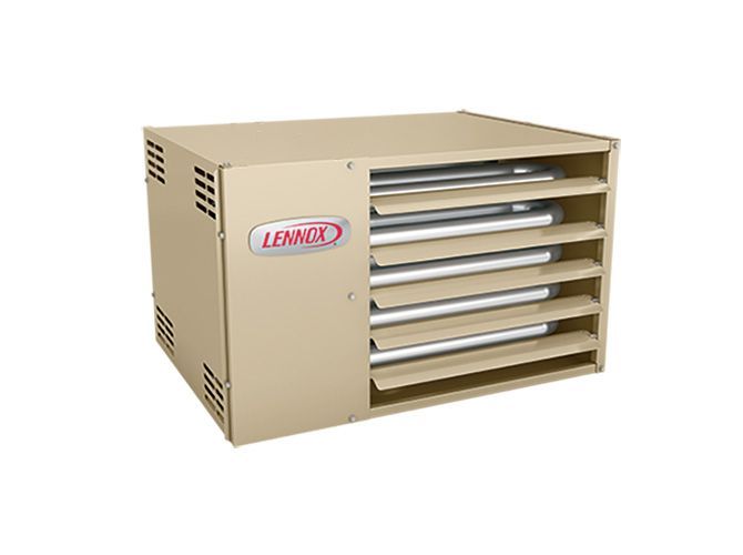 A picture of a lennox heater on a white background.
