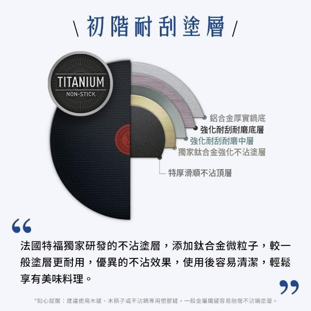 Tefal 特福極巧系列 不沾鍋具三件組 (28cm炒鍋+26cm深平底鍋+鍋鏟)