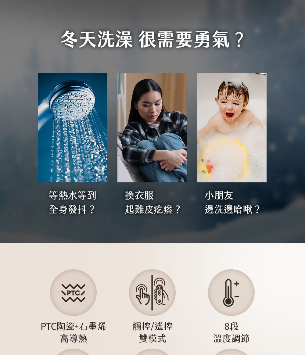 SAMPO 聲寶浴臥兩用壁掛陶瓷電暖器 HX-XL12P