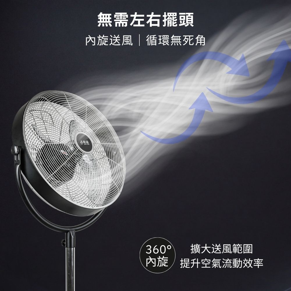 勳風 16吋內旋式AI智能遙控循環立s扇/微電腦內旋風扇 HFB-S0680