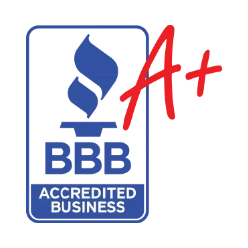 BBB logo with blue flame and