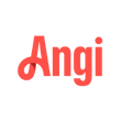 Angi logo in coral; stylized 