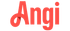 Angi logo in coral; stylized 