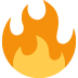 Orange flame icon on a white background