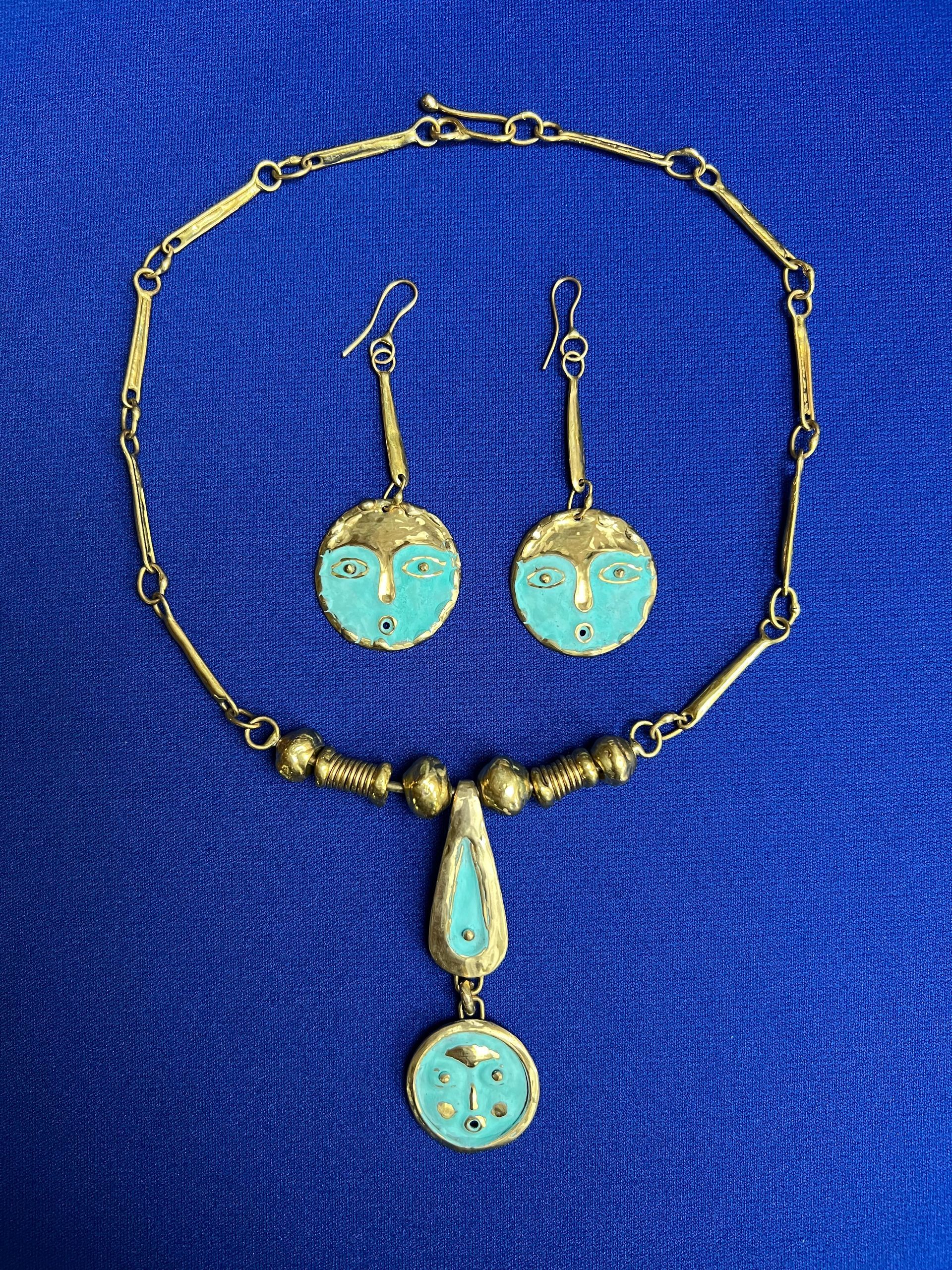 Face Necklace, Earrings, final sale