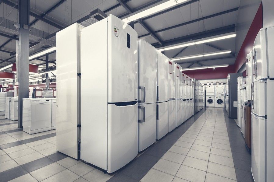 A Row of White Refrigerators Are Lined up In a Store — Arctic Installations in Wingfield, SA