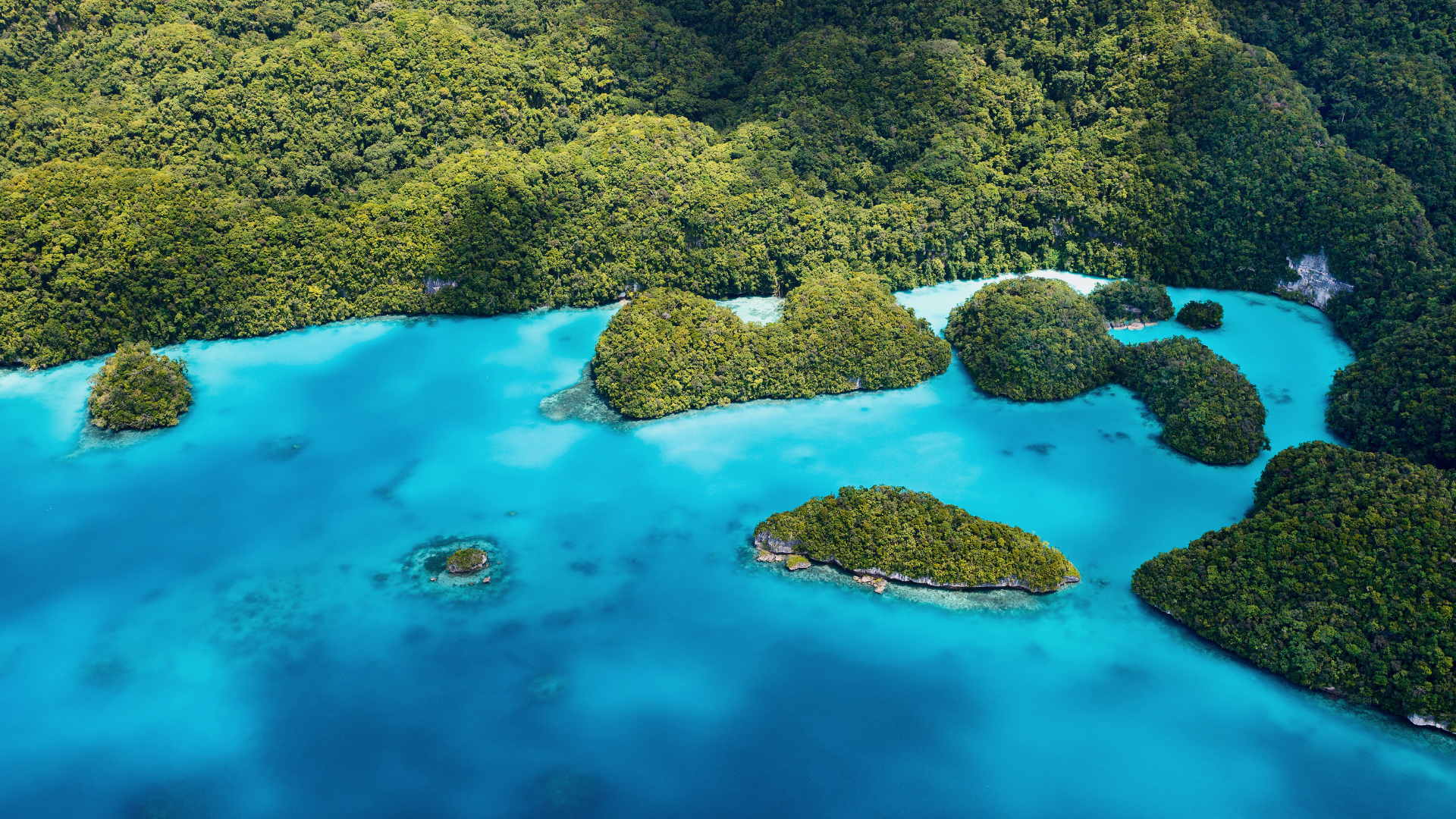 A small island in the middle of the ocean